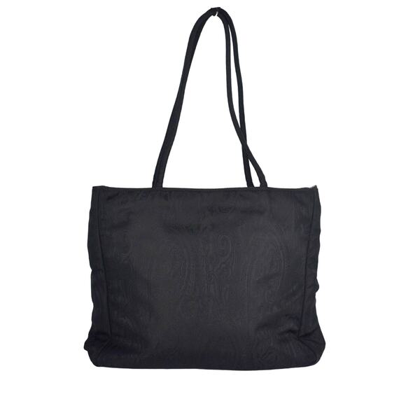 B0 Auth ETRO Black Jacquard Paisley Inside Zippered Pocket Shoulder Handbag Bag - Picture 2 of 9